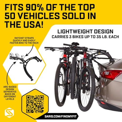 Bones EX 3 Bike Trunk Rack Bicycle Carrier (Bones EX Trunk / 3 Bike Carrier)