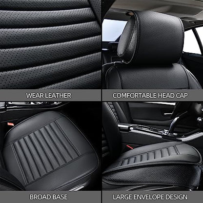 2pc Car Seat Covers (Black / 2x Front Seat Covers)