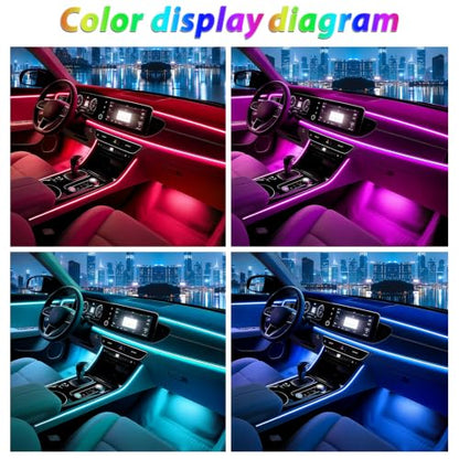 6 in 1 Car Led Strip Lights with App Control