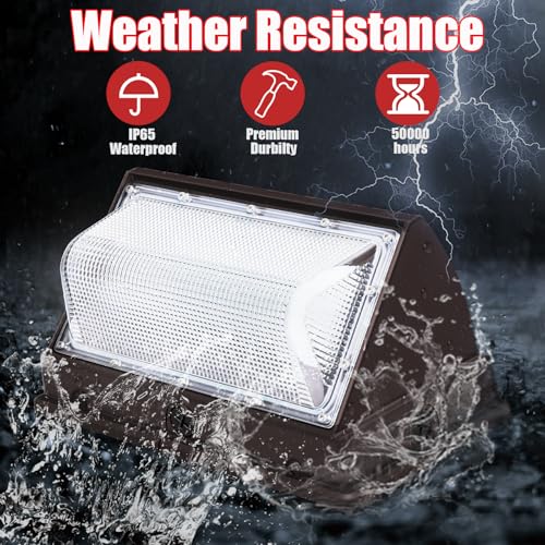 120W 6 Pack LED Wall Pack Light for Warehouse Garage Building (NO photocell)