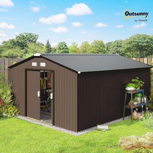 11' x 13' Outdoor Storage Shed (Brown / 11' x 13')