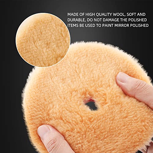 Wool Polishing Pads (2Pcs 6Inch Yellow Coarse Wool / 6 Inch (150mm))