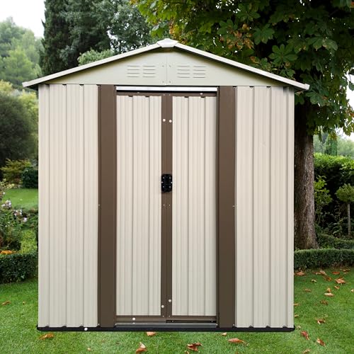 5x3 FT Outdoor Storage Shed (5x3 FT / Cream White)