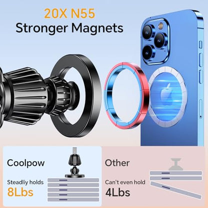 for MagSafe Car Mount【Windshield+Vent+Dash】Magnetic Phone Holder for Car Phone Holder Mount Cell Phone Holders for Your Car Accessories Suction Phone Mount for Car Truck Stand for iPhone 17 16 (Multi-color)