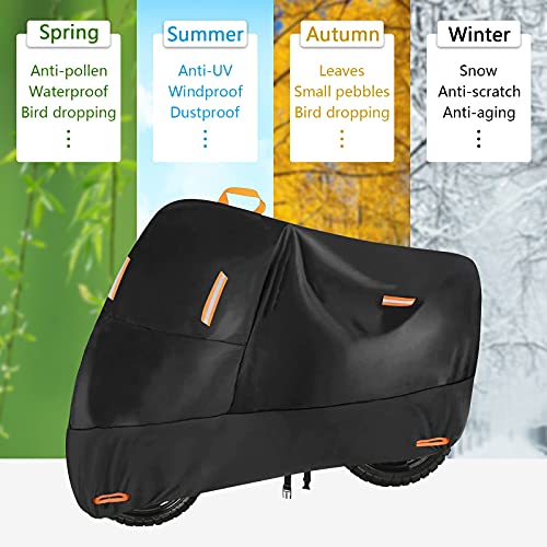 300D Heavy Duty Moped Cover Fits up to 72 inch Bike (Black / M (72" x 33" x 39"))
