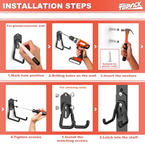 15 PCS Garage Storage Hooks (Black)