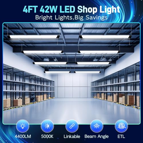 4FT LED Shop Light Linkable (Black / 4FT-42W)