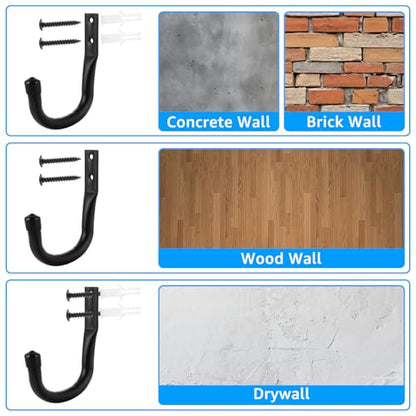 24 Pack Heavy Duty Garage Storage Utility Hooks 3.35" Kayak Wall Hangers Ladder Hooks for Garage