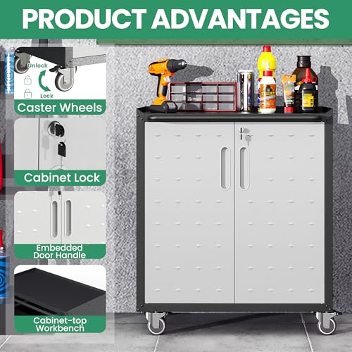 Garage Cabinets (Black/Grey / 2 Doors)