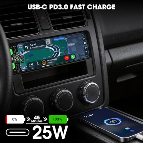 Single Din CarPlay Stereo Receiver (6.5 Inch Car Stereo)