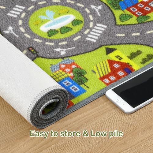 Kids Rug Play Mat (2'8" x 5' / Green City1)