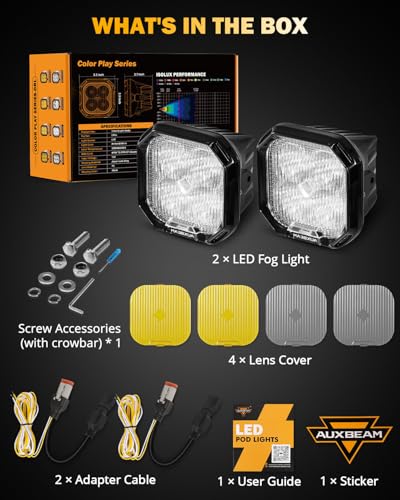 Color Play Series SAE Fog Lights (Color Play 3 Inch Amber/White Fog & DRL)