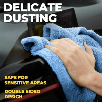 Edgeless Microfiber Car Towels (Blue and Yellow)