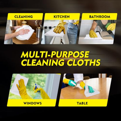 White Microfiber Cleaning Cloth 50 Pack (White / 12.5 x 12.5 Inch)