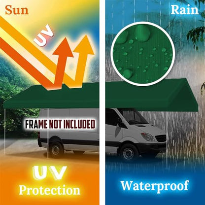 10'x20' Carport Canopy Replacement Cover Green (Green / 10'x20')