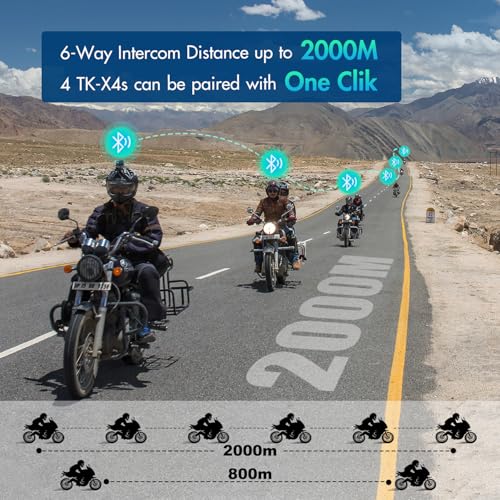 TK X4 Motorcycle Bluetooth Headset (TK-X4 Double Pack)