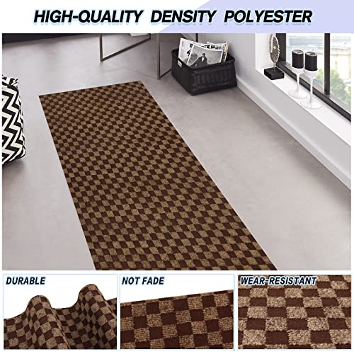 Custom Size Backed Non (Brown Checkered / 3FT*82FT)