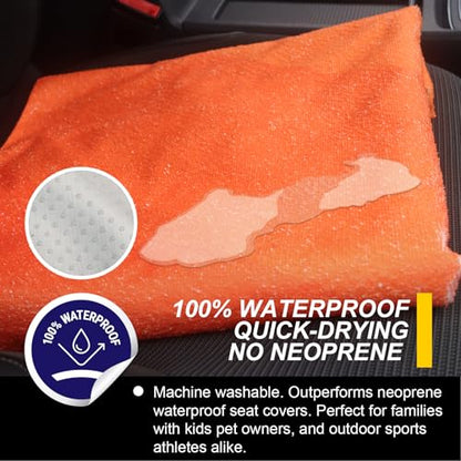 Back Seat Cover for Car Trucks Van SUV Jeep (Rear Bench Seat Towel / Orange)