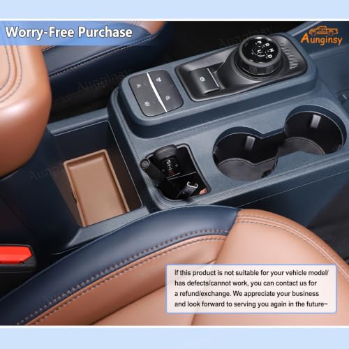 Car Cup Holder Rear Storage Box Compartment Insert for Ford Maverick 2022+ (Black-B)