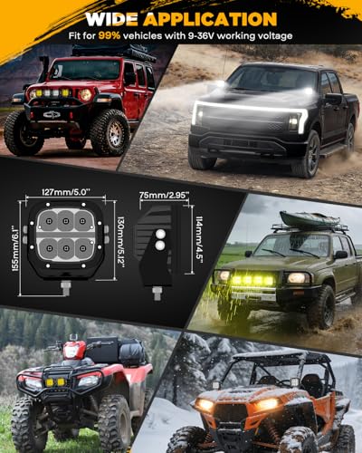 XP Ultra Series 5 Inch LED Offroad Lights Amber White LED Pods (5" XP-Ultra Amber White DRL Combo Lights)