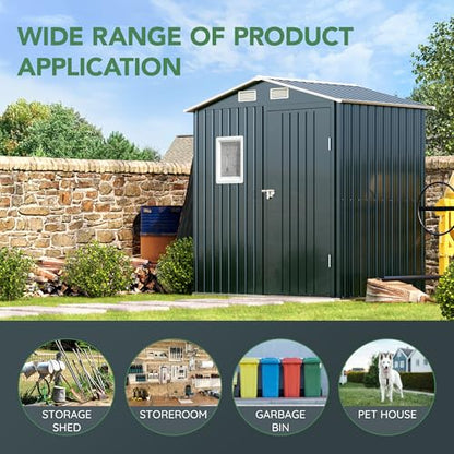 Outdoor Steel Storage Shed (6X4FT / NightBlue)
