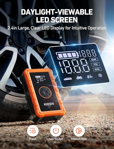 S8 Air 3000A Jump Starter with Air Compressor (3000A-Orange)