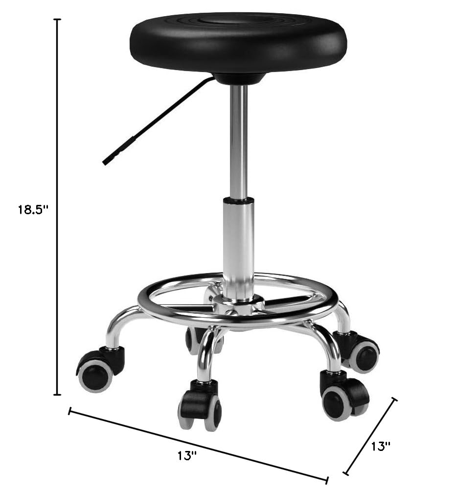 W85027 Adjustable (Pneumatic Rolling Bar Stool)