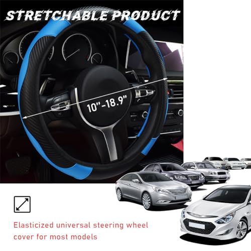 Car Steering Wheel Cover (Black+Blue)