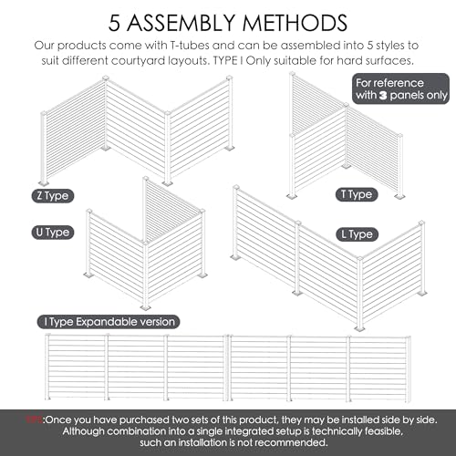 50" W x 48" H Privacy Screens Fence Panel Specifically for Hard Surfaces (3Panels/Hard Surfaces)