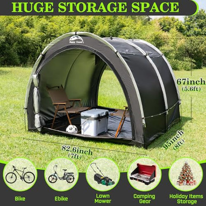Outdoor Waterproof Bike Storage Tent Shed for 2 (8x7x5.6ft)