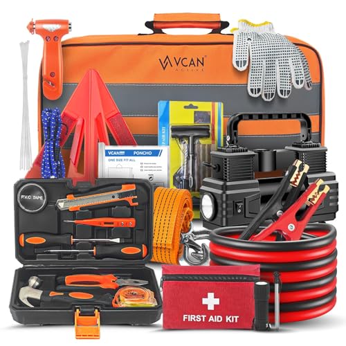 Car Emergency Kit with Portable Air Compressor