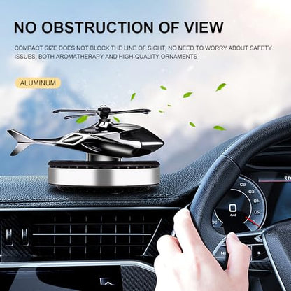 Helicopter Car Air Freshener Solar Powered Perfume Diffuser with 6PCS Cologne Fragrance Tablets Interior Decorative Accessories Smart Deodorizer For Men