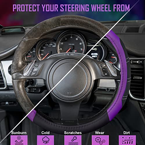 Line Rider Microfiber Leather Sporty 14.5 (Black＆Purple / Standard[14.5"-15"])