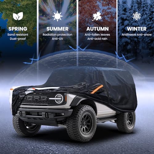 Multi Layer Car Cover Custom Fit for Ford Bronco 2 Door (Custom fit Ford Bronco 2 door/ Ford Bronco Sport / SUV car cover)