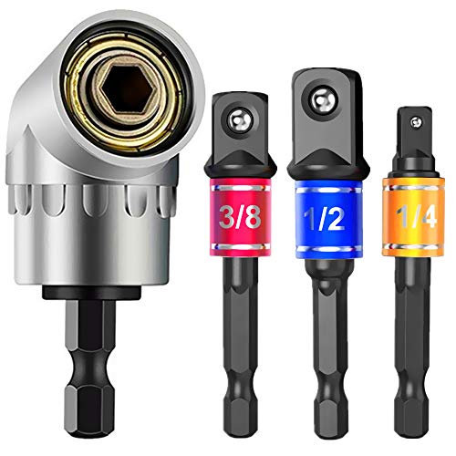 Impact Grade Power Hand Tools Driver Sockets Adapter Extension Set (3black+1silver)