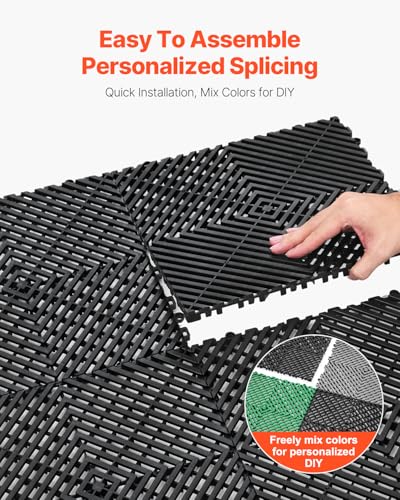 Interlocking Drainage Mat (Black / 12 x 12 inch)