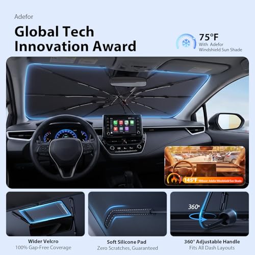 2026 Upgraded Windshield Sun Shade Umbrella for Toyota Camry [Precision Custom Fit (For Toyota Camry (2000-2026))