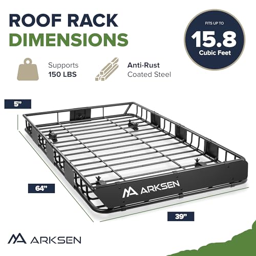 64" x 39" x 5" Roof Rack Cargo Basket with Extension (64" Cargo Rack)
