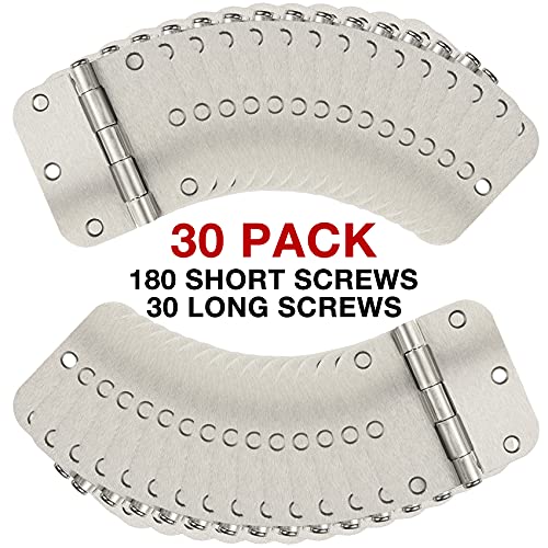 30 Pack Rounded Satin Door Hinges Brushed Nickel 3.5 Inch Interior 3 1 (Satin Nickel-Rounded / 30 Pack)