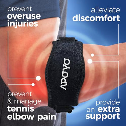 Tennis Elbow Strap for Women & Men (Black (Single) / One Size)