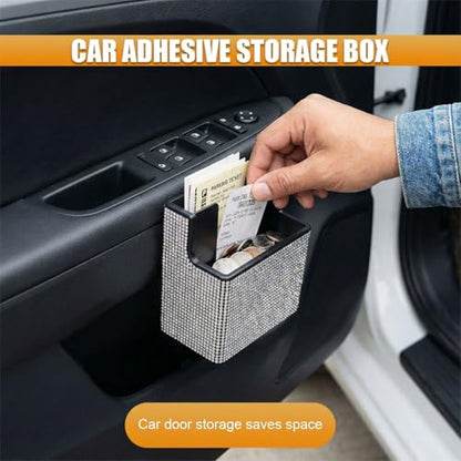 Bling Car Dashboard Storage Box (White)