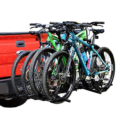 Young 4 Bike Rack Hitch Mount Platform Style Carrier for Cars Trucks SUVs Minivans with 2" Hitch Receiver (4-BIKE RACK 160 LBS)