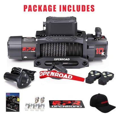 10000 lb. Waterproof IP68 Electric Winch (10000lb Black)