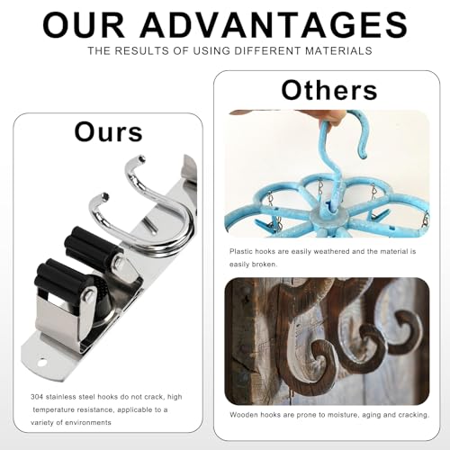 Mop Broom Holder Wall Mount (Silver-1 Pack)