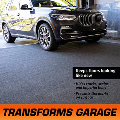 Premium Garage Floor Mat (19’ x 3’9”, Set of 2 (COMBINED SIZE: 19’ x 7’6”) / Charcoal)