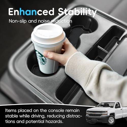 Silicon Organizer Tray Mat Compatible with Silverado 1500 BenchSeats (Black / 5 piece/set)