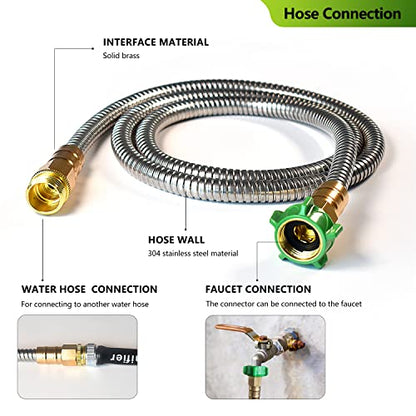 Metal Short Garden Hose 6 ft (12 Feet / Style A)