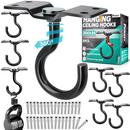 8Pcs 200LB Rotatable Ceiling Hook Wall Mount Metal Hanger for Hanging Plant (8PCS)