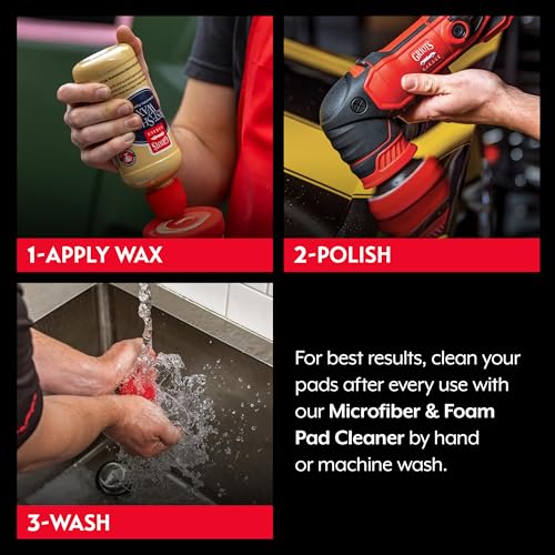 3” Red Foam Waxing Pads for Car Detailing (3" Pads (Set of 3))