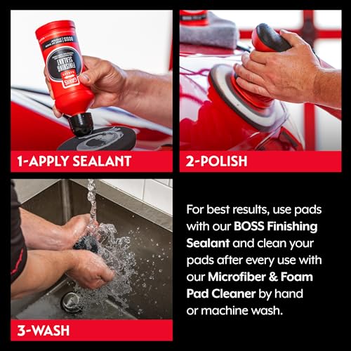 6.5" Black Foam Finishing Pads for Car Polishing and Detailing (6" Pads (Set of 2) / 6.5" (Set of 2))